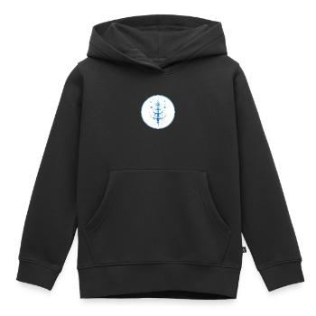 Mystique Collection ~ light blue ~ n°9 - Kids Premium Organic Hoodie - black - Front - AI Model Kid Male (0cm)