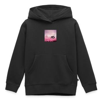 Post apocalyptic pink wonderland - Kids Premium Organic Hoodie - black - Front - AI Model Kid Male (0cm)