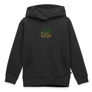 éclairs Jaunes et Verts tempête et énergie - Sweat Premium à capuche enfant bio - noir - Devant - AI Model Kid Male (0cm)