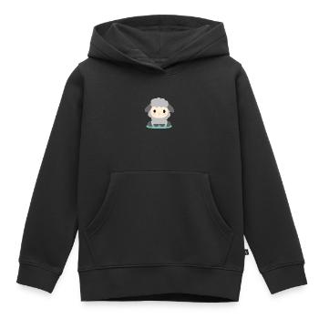 Seated kawaii sheep - Kids Premium Organic Hoodie - black - Front - AI Model Kid Male (0cm)