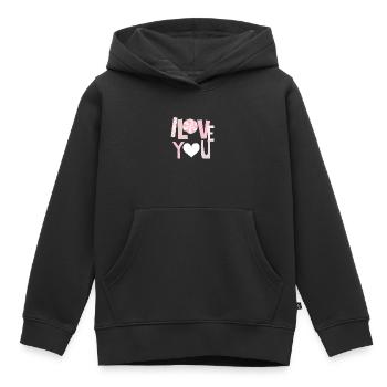 I love you - Sweat Premium à capuche enfant bio - noir - Devant - AI Model Kid Male (0cm)