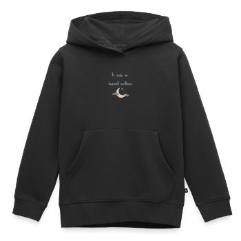 Je suis un animal nocturne - Sweat Premium à capuche enfant bio - noir - Devant - AI Model Kid Male (0cm)