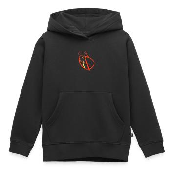 Creative S sur T-shirt - Sweat Premium à capuche enfant bio - noir - Devant - AI Model Kid Male (0cm)