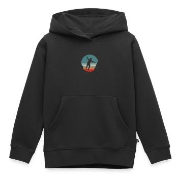 Slackline - Silhouette - Live on Tape Slogan - Sweat Premium à capuche enfant bio - noir - Devant - AI Model Kid Male (0cm)