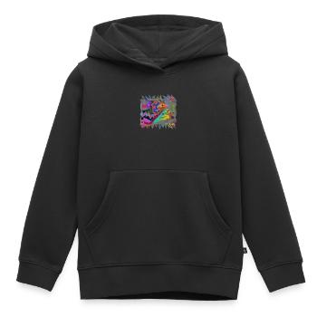 Croute en grotte - Sweat Premium à capuche enfant bio - noir - Devant - AI Model Kid Male (0cm)