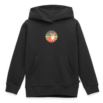 Amoureux des chiens Gallois Corgi Pembroke - Sweat Premium à capuche enfant bio - noir - Devant - AI Model Kid Male (0cm)