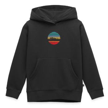 Hallo Retro - Kinder Premium Organic Hoodie - Schwarz - Vorne - AI Model Kid Male (0cm)