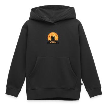 Joyeux Halloween maison hantée - Sweat Premium à capuche enfant bio - noir - Devant - AI Model Kid Male (0cm)