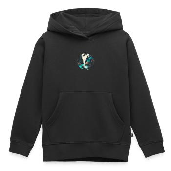 Höhle und Fluß - Wasserfarben Malerei - Kinder Premium Organic Hoodie - Schwarz - Vorne - AI Model Kid Male (0cm)