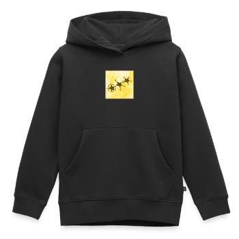 3 STARS SMILING YELLOW - Kids Premium Organic Hoodie - black - Front - AI Model Kid Male (0cm)