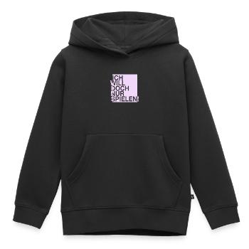 ICH WILL DOCH NUR SPIELEN - Kinder Premium Organic Hoodie - Schwarz - Vorne - AI Model Kid Male (0cm)