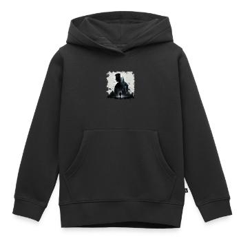 Einsamer Rächer und Wächter in der Dystopie - Kinder Premium Organic Hoodie - Schwarz - Vorne - AI Model Kid Male (0cm)