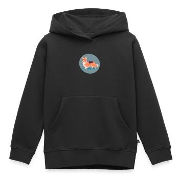 Welsh Corgi Pembroke Dog - Kids Premium Organic Hoodie - black - Front - AI Model Kid Male (0cm)
