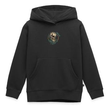 Viking Skull Totenkopf Wikinger - Kinder Premium Organic Hoodie - Schwarz - Vorne - AI Model Kid Male (0cm)