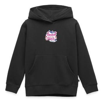 Land of the Free - Kids Premium Organic Hoodie - black - Front - AI Model Kid Male (0cm)