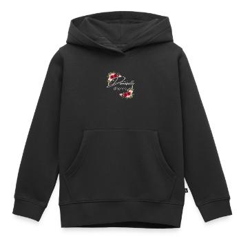 Demoiselle d’honneur - Sweat Premium à capuche enfant bio - noir - Devant - AI Model Kid Male (0cm)