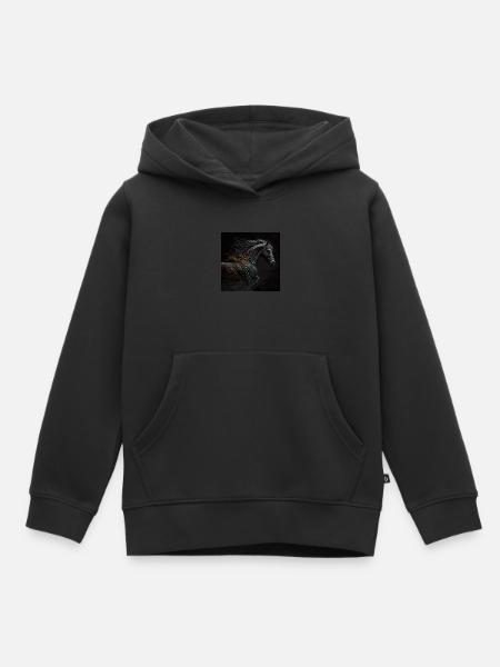 Feuriges Pferd Nr. 6 - Kinder Premium Organic Hoodie - Schwarz
