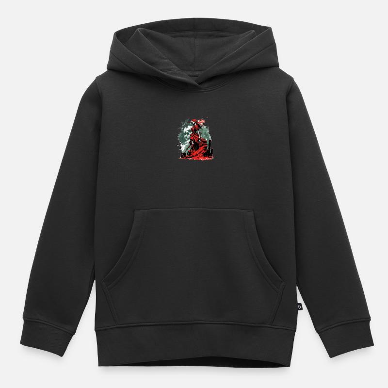 Sorcière Rouge - Sweat Premium à capuche enfant bio - noir