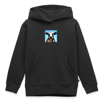 Black and White Cow - Kids Premium Organic Hoodie - black - Front - AI Model Kid Male (0cm)