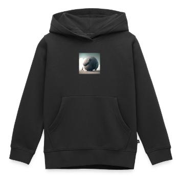 Weird Up descend - Sweat Premium à capuche enfant bio - noir - Devant - AI Model Kid Male (0cm)