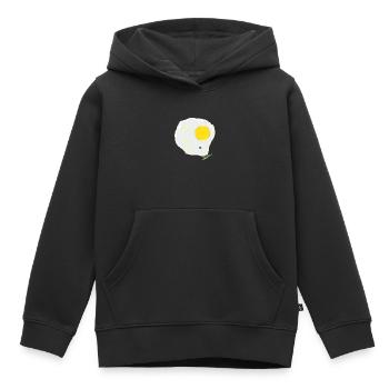 ŒUF FRIT contre mouche - Sweat Premium à capuche enfant bio - noir - Devant - AI Model Kid Male (0cm)