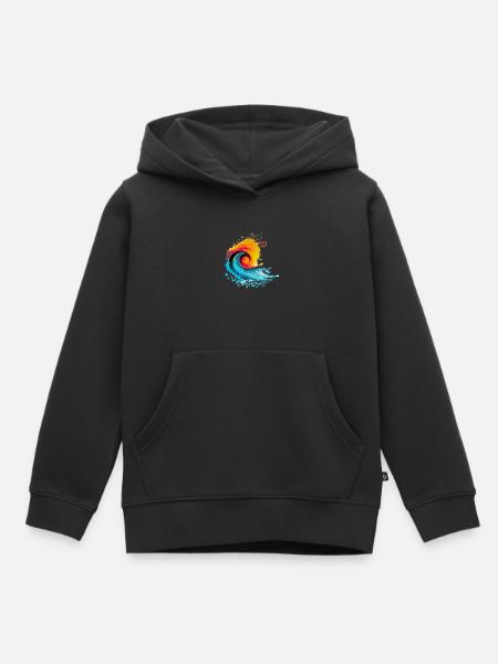 SummerWave X1 - Kinder Premium Organic Hoodie - Schwarz