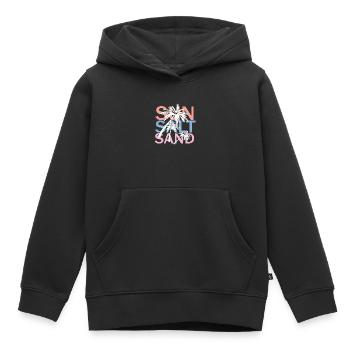 Sel de soleil Sable - Sweat Premium à capuche enfant bio - noir - Devant - AI Model Kid Male (0cm)
