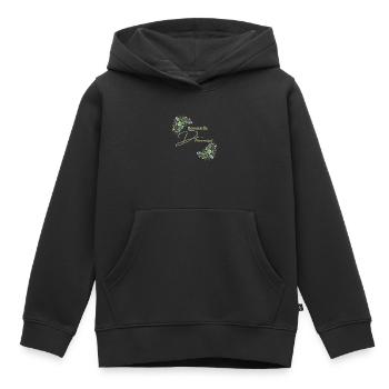Demoiselle d’honneur floral - Sweat Premium à capuche enfant bio - noir - Devant - AI Model Kid Male (0cm)