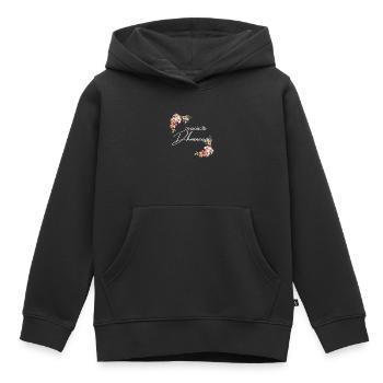 Demoiselle d’honneur floral - Sweat Premium à capuche enfant bio - noir - Devant - AI Model Kid Male (0cm)