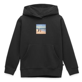 Seaside Stroll - Kids Premium Organic Hoodie - black - Front - AI Model Kid Male (0cm)