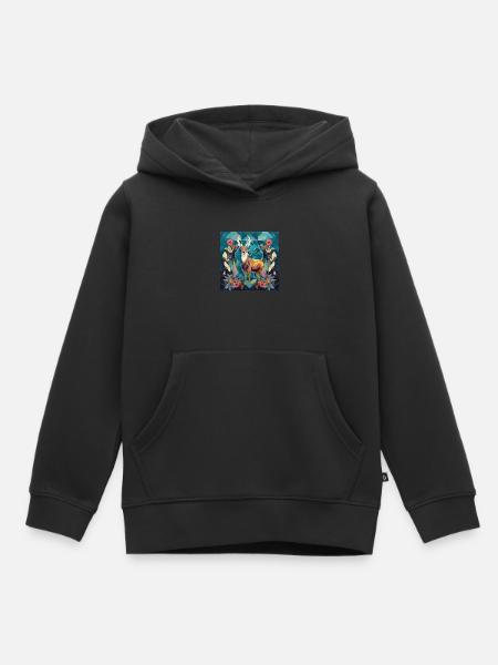 Geometrie der Natur - Kinder Premium Organic Hoodie - Schwarz