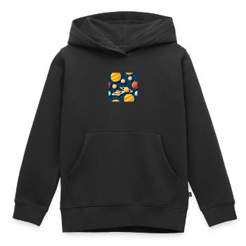Modèle de système solaire bizarre - Sweat Premium à capuche enfant bio - noir - Devant - AI Model Kid Male (0cm)