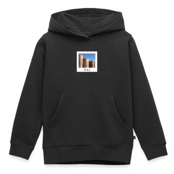 Mur d’Avila - Sweat Premium à capuche enfant bio - noir - Devant - AI Model Kid Male (0cm)