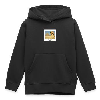 Pyramides de Gizeh - Sweat Premium à capuche enfant bio - noir - Devant - AI Model Kid Male (0cm)