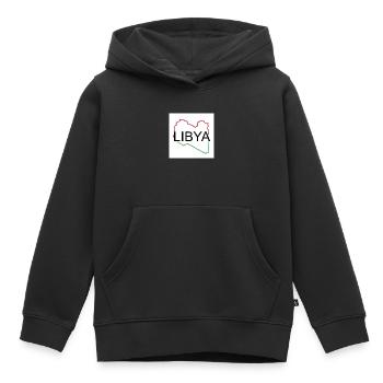 Map of Libya - Kids Premium Organic Hoodie - black - Front - AI Model Kid Male (0cm)