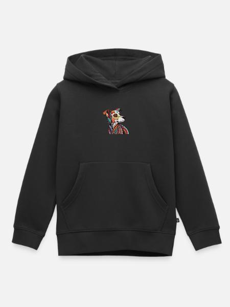 Zentangle-Hund - Kinder Premium Organic Hoodie - Schwarz