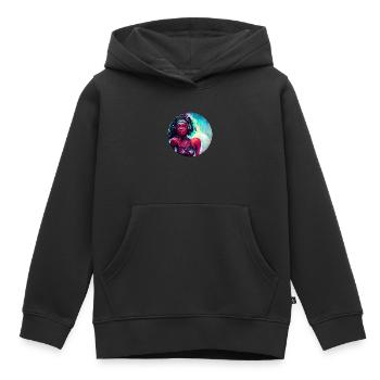 Colorful Abstract Woman Art - Kinder Premium Organic Hoodie - Schwarz - Vorne - AI Model Kid Male (0cm)