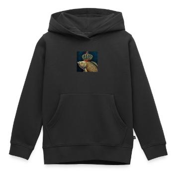 Poisson rouge couronné - Sweat Premium à capuche enfant bio - noir - Devant - AI Model Kid Male (0cm)