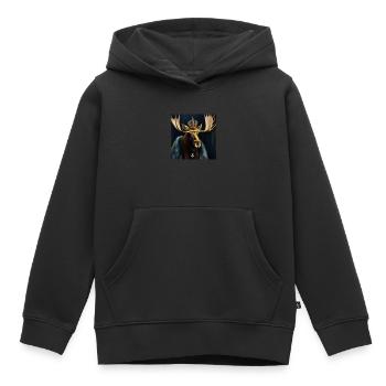 Roi des élans - Sweat Premium à capuche enfant bio - noir - Devant - AI Model Kid Male (0cm)