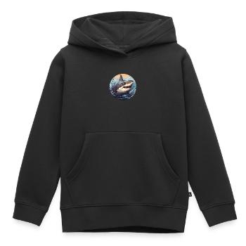 Weißer Hai - Kinder Premium Organic Hoodie - Schwarz - Vorne - AI Model Kid Male (0cm)
