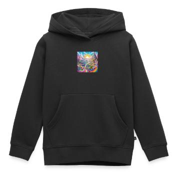 icecrusher Cartographic Pencil Art Color - Kinder Premium Organic Hoodie - Schwarz - Vorne - AI Model Kid Male (0cm)