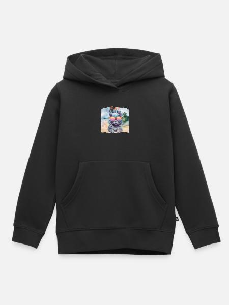 Cat Club - Kinder Premium Organic Hoodie - Schwarz