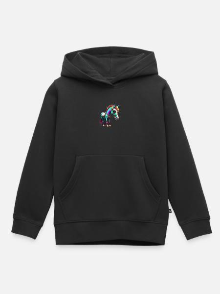 Robot Cheval - Sweat Premium à capuche enfant bio - noir
