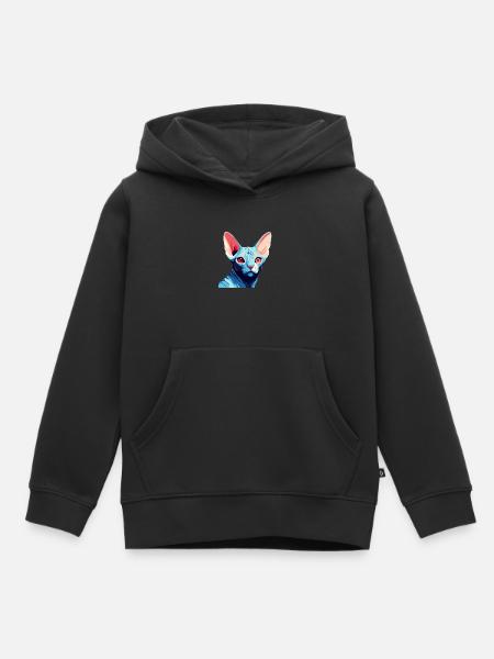 Blaue Katze - Kinder Premium Organic Hoodie - Schwarz
