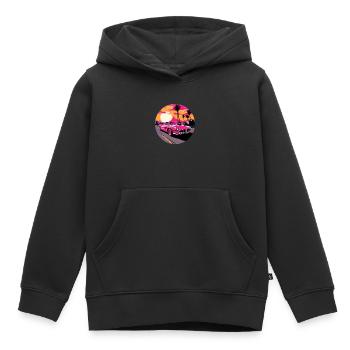 Cabrio in Pink - Kinder Premium Organic Hoodie - Schwarz - Vorne - AI Model Kid Male (0cm)