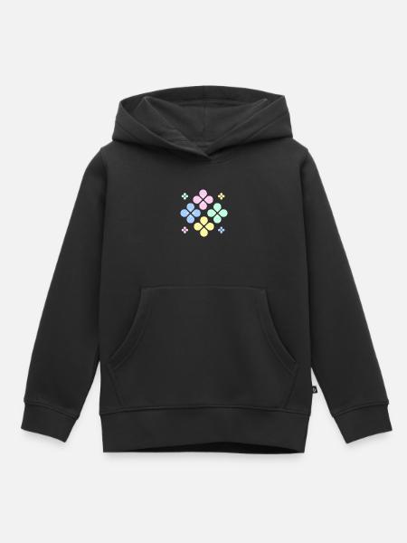 Pastellfarbene Blume - Kinder Premium Organic Hoodie - Schwarz