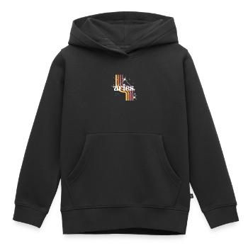 Aries horoscope rétro - Sweat Premium à capuche enfant bio - noir - Devant - AI Model Kid Male (0cm)