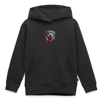 cher Rotti - Sweat Premium à capuche enfant bio - noir - Devant - AI Model Kid Male (0cm)