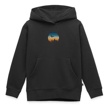 surf rétro - Sweat Premium à capuche enfant bio - noir - Devant - AI Model Kid Male (0cm)