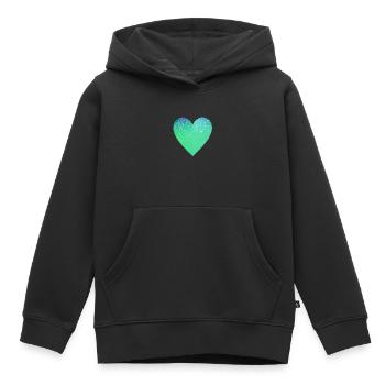 Valentine's Day, Mother's Day, Love, Engagement, Wedding - Kids Premium Organic Hoodie - black - Front - AI Model Kid Male (0cm)